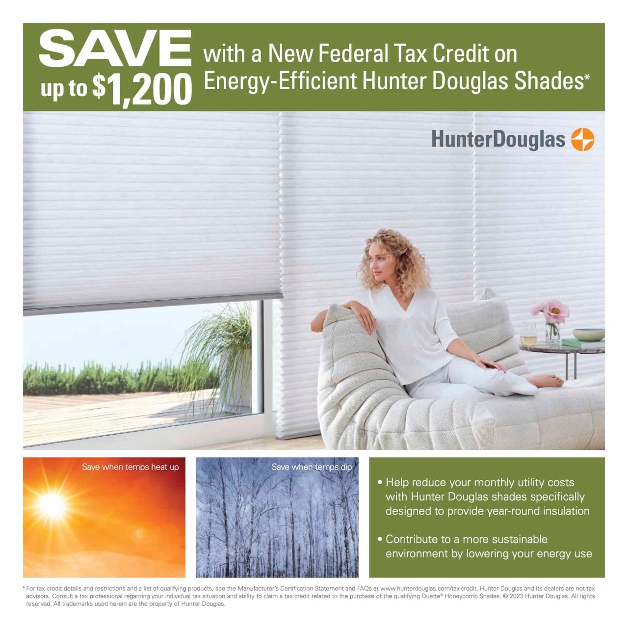 Federal Tax Credit Details for Hunter Douglas Window Treatments near Mooresville, North Carolina (NC)
